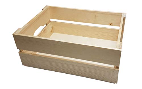 Obstkiste Holz naturbelassen - Aufbewahrungsbox für Geschenke - ideale Geschenkbox - Holzkiste aus Birkensperrholz - Holzbox für Obst - 35 x 25 x 15 cm von KF-Holz