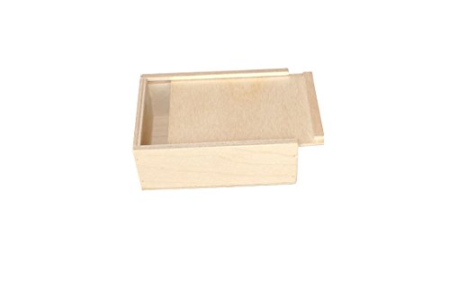 Schiebekiste - Geschenkbox Holz - Aufbewahrungsbox für Geschenke - ideale Geschenkbox - Holzkiste mit Deckel - Holzbox aus Birkensperrholz - Werkzeugkiste - Weinkiste (120 x 80 x 40 mm) von KF-Holz