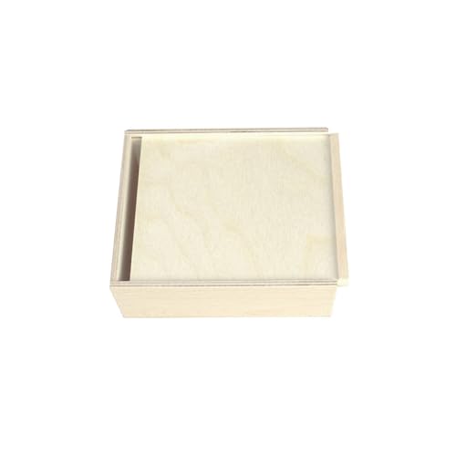 KF-Holz Schiebekiste aus Birkensperrholz (180 x 150 x 60 mm) - Geschenkbox mit Deckel - Vielseitige Holzbox für Aufbewahrung, Werkzeugkiste von KF-Holz