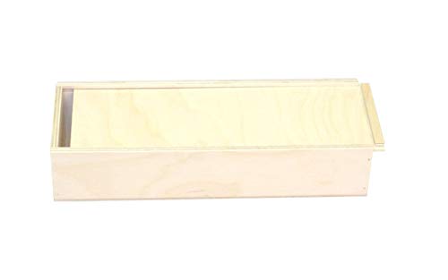 Schnapskiste - Geschenkbox Holz - Aufbewahrungsbox für Geschenke - ideale Geschenkbox - Holzkiste mit Deckel - Holzbox aus Birkensperrholz - Werkzeugkiste - Weinkiste (260 x 85 x 45 mm) von KF-Holz