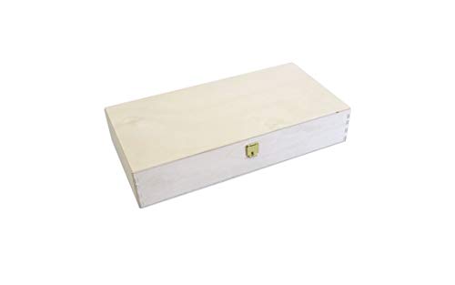 Schnapskiste - Klappkiste - Geschenkbox Holz - Aufbewahrungsbox für Geschenke - Holzkiste für Schnaps á 100 ml - ideale Geschenkbox mit Klappdeckel - Holzbox aus Birkensperrholz (3 Flaschen) von KF-Holz
