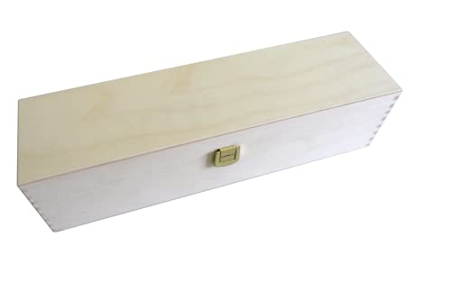 Weinkiste - Klappkiste - Geschenkbox Holz - Aufbewahrungsbox für Geschenke - ideale Geschenkbox - Holzkiste mit Klappdeckel - Holzbox aus Birkensperrholz - Werkzeugkiste (360 x 90 x 90 mm) von KF-Holz