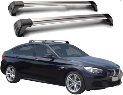KFBJM Auto Dachträger für BMW 5 Series F10 4 Tür Limousine 2010-2017 (Festen Punkt), Hochwertig Aluminium Hochstabile Dachgepäckträger RelingträGer LastenträGer Querträger ZubehöR,Silver-Black von KFBJM