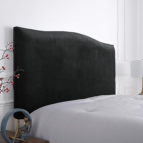 KFBVDR Bett Kopfteil Hussen/Bezug Elastische All-Inclusive Bettkopfteil Hussen Weicher Staubdichte Schutzhülle für Schlafzimmer Kopfteil Betthusse für das Kopfteil (Black,190cm-210cm) von KFBVDR