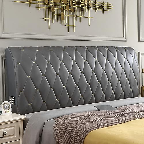 KFBVDR Bett Kopfteil Hussen/Bezug Elastische All-Inclusive Kopfteilbezug Weicher Bettkopfteil Hussen für Schlafzimmer Kopfteil Betthusse für das Kopfteil (Gray,180cm(70.87inch)) von KFBVDR