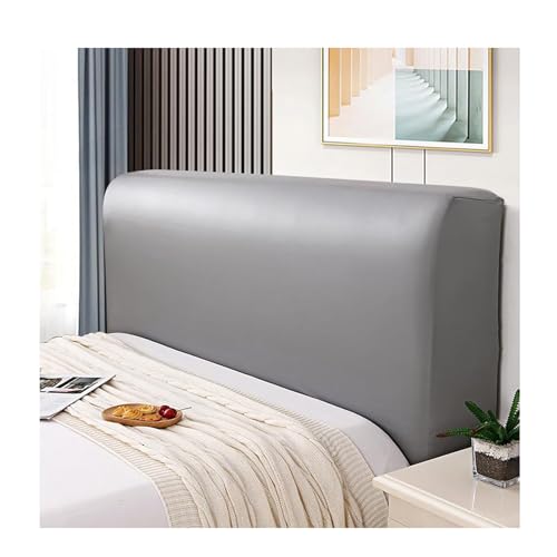 KFBVDR PU-Leder Bett Kopfteil Hussen/Bezug Elastische All-Inclusive Bettkopfteil Hussen Staubdichte Schutzhülle für Schlafzimmer Kopfteil Betthusse für das Kopfteil (Gray,180cm(70.87inch)) von KFBVDR