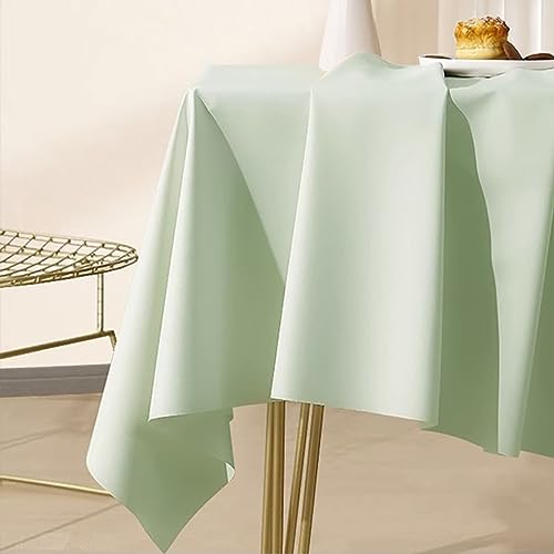 Tisch Dekor Tischdecke Rechteckig Tischdecken für Party Abwischbar Tischdecke Ölbeständig Fleckschutz für Drinnen Draussen (140 * 200cm(55 * 79inch),Matcha Green) von KFBVDR