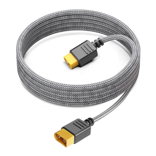 KFD XT60 Stecker zu XT60 Buchse Verlängerungskabel Ladekabel 3m Adapterkabel für EF ECOFLOW DELTA River 2 Tragbare Powerstation ALLPOWERS R600 Anker SOLIX C1000 Solargenerator 16AWG Charging Cable von KFD