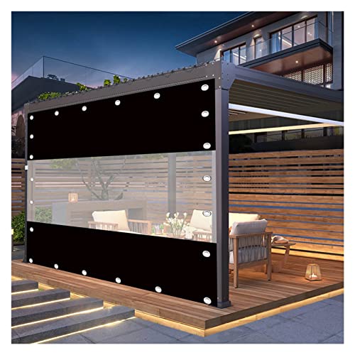 KFDDO Anpassbarer Außenvorhang for Pergola, Veranda, Pavillon, Garten，wasserdichte PVC-Planenplatte Mit Ösen，Dick 0,5mm(2.1x2.2m/6.89x7.22ft) von KFDDO