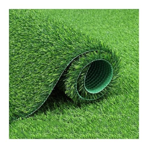 KFDDO Kunststoffrasen Hochdichter Kunstrasen Robuste Rasenmatte Leicht Zu Wetterfest Rollrasen Grasmatte für Balkon, Terrasse, Garten, Grün(1.5mx10m) von KFDDO