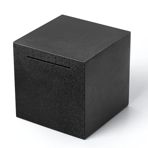Erwachsene Spardose, Spardose Ohne öffnungsmöglichkeit Edelstahl Spardose Für Scheine Robust, Money Box, Sparbüchsen Spardose Nicht Zum öffnen (12cm) Schwarz von KFDDRN