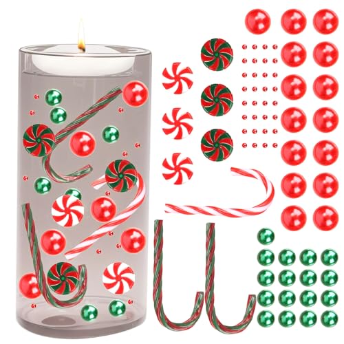 Weihnachtsvasenfüller Schwimmkerzen Deko 6054 Stück Weihnachtsperle,Schwimmende Kerzen Wasser gelperlen,Wasserperlen für Pflanzen Christmas Candle, Schwebende Kerzen von KFDDRN