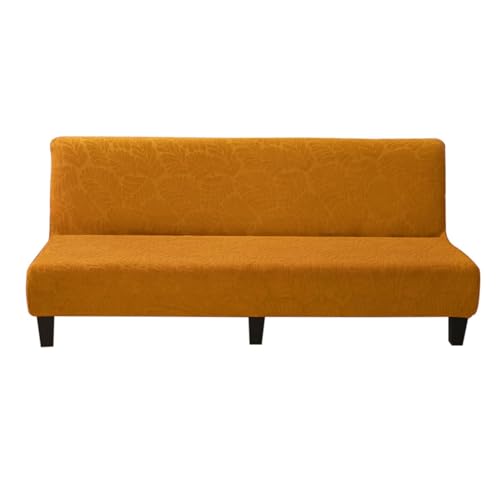 KFDZSW Futon-Bezug Aus Samt | Armlose Sofabettüberzug Stretch Anti-Rutsch Futon Schutzhülle Protector | Möbelschutz Für Armloses Klappsofa (Gelb,Groß) von KFDZSW