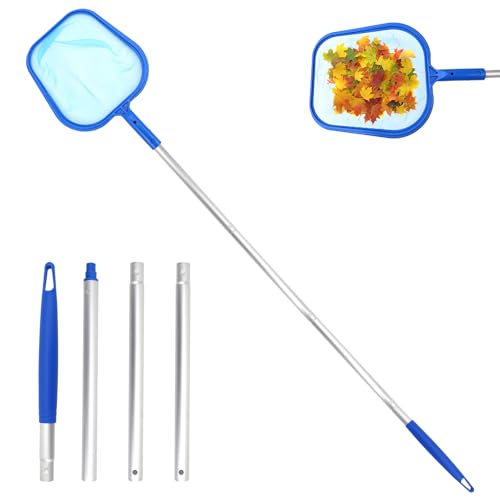 KFETFE Kescher Teich, Kescher Pool mit Teleskopstange, 161cm Lang Poolkescher Feinmaschig, Teichkescher Feinmaschig, Kescher Fein, Bodenkescher, Laubkescher Pool KFETFE Kescher Teich, Kescher Pool mit Teleskopstange, 161cm Lang Poolkescher Feinmaschig, Teichkescher Feinmaschig, Kescher Fein, Bodenkescher, Laubkescher Pool von KFETFE