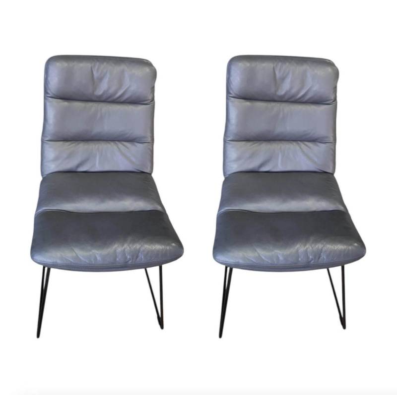 KFF Essgruppe 2er-Set Stuhl Arva 1512 OA2 Leder Sauvage 4 8102 Anthrazit von KFF