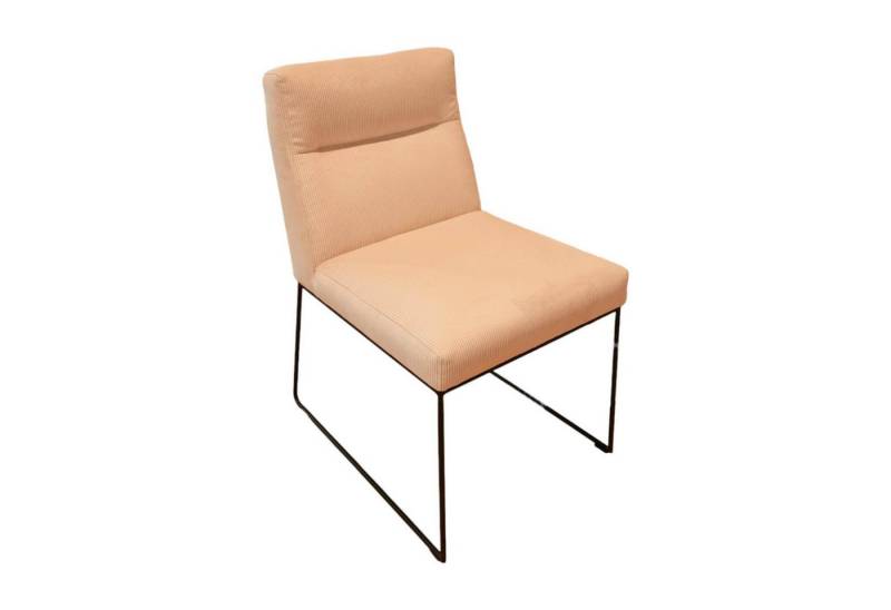 KFF Essgruppe Stuhl D Fine Bezug Stoff Lisboa 05 Creme Rosa Kufengestell von KFF