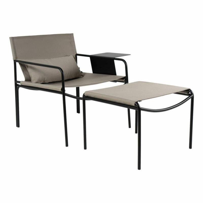 KFF Gartenlounge-Set Sessel Pool Outdoor Stoff Mare Taupe Grau Gestell Edelstahl von KFF