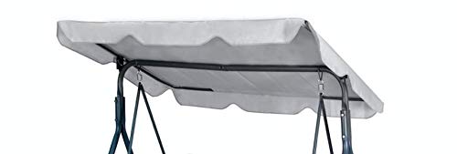 KFGARDEN Ersatz-Baldachin für Hollywoodschaukel, 2- und 3-Sitzer-Größen, für den Außenbereich, Grau, Beige, Grün (109 x 196 cm, Grau) von KFGARDEN