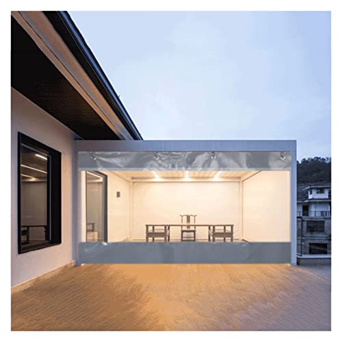 KFGDFD Transparente wasserdichte Planen-Außenvorhänge Reißfeste Pergola-Seitenwände mit Ösen für Pavillons, Balkone, Garagen, Individuell Anpassbar (Size : 2.1x2.2m) von KFGDFD