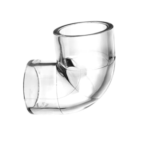 KFGISD, 1 Stück Acryl 90 Grad Winkelstück, 32 50 mm transparentes Wasserrohr Winkelstück, Aquarium Fischrohr Adapter,Transparente Acrylrohre(50mm) von KFGISD