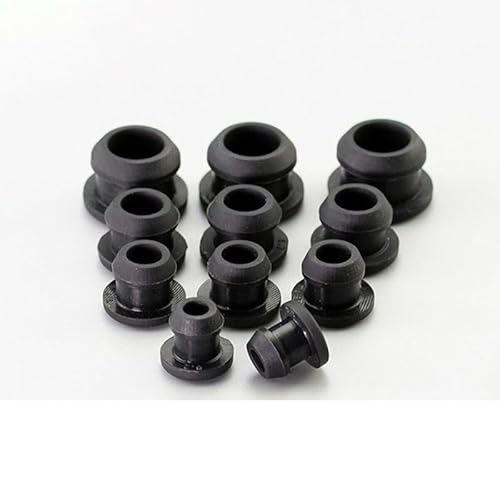 KFGISD, 10 Stücke 2,5-50,106 Mm Silikonkautschuk Snap-On Lochstopfen Stanzen Endkappen Dichtung Stopper,Dichtungsstopfen(Black,A 44.6Mm (C 10Mm)) von KFGISD