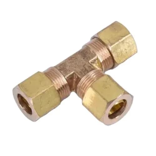 KFGISD, 1PC Fit 1/8 "3/16" 1/4 "5/16" 3/8 "1/2" 5/8 "Rohr Messing T 3 möglichkeiten Compression Union Fitting Wasser Gas Öl Stecker,Anschlussstücke(4.75mm 3l16 Inch) von KFGISD