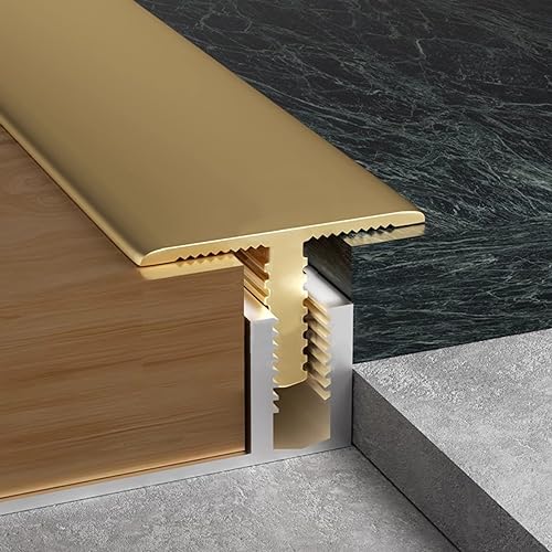KFGISD, 2,5 cm / 1 Zoll breiter Türspalt-Verbindungsstreifen, Holzboden-Dekornahtabdeckung for Türöffnungen,Messing-Bodenübergangsleiste(A) von KFGISD