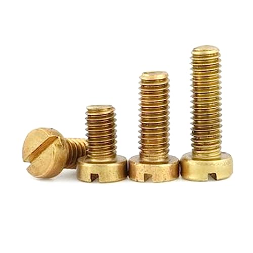 KFGISD, 20 Stück, M1.2 M1.4 M1.6 M2 M2.5 M3 M4 M5 M6 M8 Messing-Zylinderkopfschraube mit Schlitz, Messing-Reparaturschraube,Messingschrauben(M1.6,12mm) von KFGISD