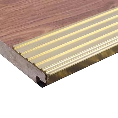 KFGISD, 3/4/5 cm breiter Stufenkantenschutz, goldene Türschwellenleiste, breite, rutschfeste Treppenkantenleiste,Messing-Bodenübergangsleiste(4cm(1 5/8") Wide) von KFGISD