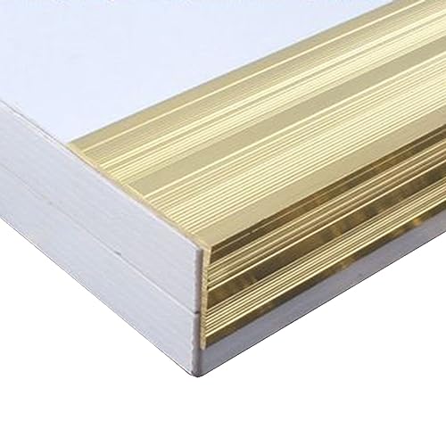 KFGISD, 3/4/5 cm breiter Stufenkantenschutz, goldene Türschwellenleiste, breite, rutschfeste Treppenkantenleiste,Messing-Bodenübergangsleiste(5cm (2") Wide) von KFGISD