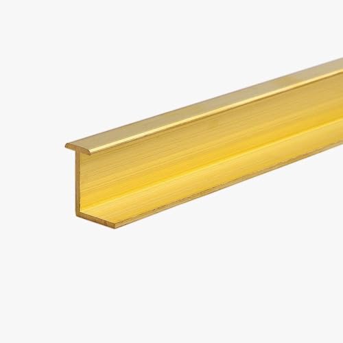 KFGISD, 39,4 Zoll Länge, Z-förmige Wandhintergründe, Dekorleisten, Wohnzimmer/Dusche/Zuhause, Flache Cinch-Nahtabdeckung x18mm,Messing-Bodenübergangsleiste(10mm(3/8") x21mm(7/8")) von KFGISD