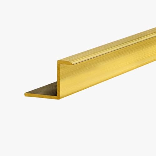 KFGISD, 39,4 Zoll Länge, Z-förmige Wandhintergründe, Dekorleisten, Wohnzimmer/Dusche/Zuhause, Flache Cinch-Nahtabdeckung x18mm,Messing-Bodenübergangsleiste(7mm(1/4") x22mm(7/8")) von KFGISD