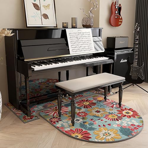 KFGISD, 70 x 160 cm Klavier-Teppiche zur Geräuschreduzierung, 110 x 100 cm strapazierfähige, rutschfeste Stuhlmatte for Hartholzböden,Klavier-Schalldämmmatte(B,110x110cm/43.3x43.3in) von KFGISD
