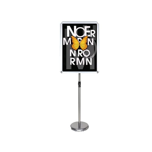 KFGISD, A4/A3/A2 Aluminium-Menüständer Bodendisplayständer Schnell austauschbare Poster/Anzeigen Menüs 9,45 * 12,87 Zoll schwarz,Poster-Display-Ständer(Silver,17.72 * 24.57inch) von KFGISD