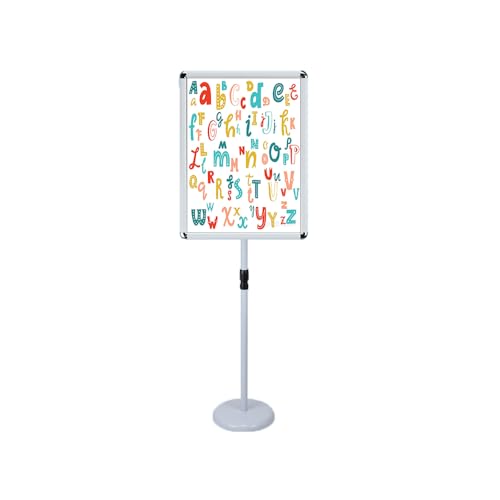 KFGISD, Aluminium-Menüständer, Bodendisplayständer, schnell austauschbare Poster, Anzeigen, Verkaufsmenüs, 12,87 x 17,72 Zoll, Schwarz,Poster-Display-Ständer(White,17.72 * 24.57inch) von KFGISD