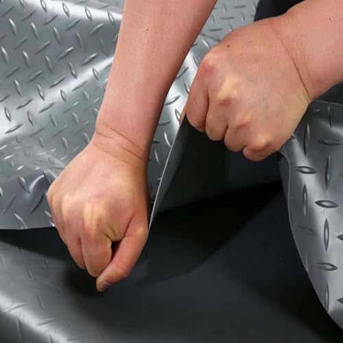 KFGISD, Bodenmatte for Autos und Motorräder, rutschfest, verschleißfest, große Gummimatte for Küche/Fitnessstudio/Schuppen,Gummibodenmatten für Garagen(Grey,1.6x2.5m/5.2x8.2ft) von KFGISD