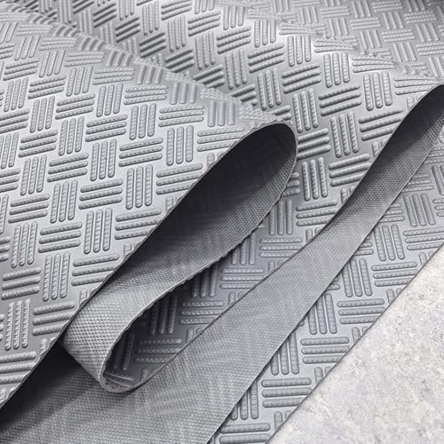 KFGISD, Bodenmatten for Gewerbe/Keller/Schuppen/Wohnmobile, Wiederverwendbare, strapazierfähige Gummimatten, leicht zu schneiden,Gummibodenmatten für Garagen(Grey,1.4x4m/4.6x13.1ft) von KFGISD