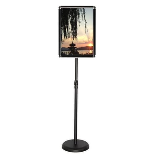 KFGISD, Bodenstehender Schilderständer mit Sockel, geeignet for kommerzielle Einzelhandelsveranstaltungen, 360°-Anzeige, 17,72 x 24,57 Zoll, schwarz,Poster-Display-Ständer(Black,9.6 * 13.5inch) von KFGISD