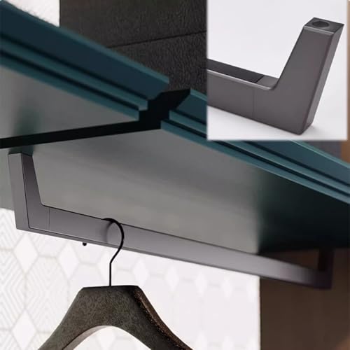KFGISD, Garderobenstange, robuste rechteckige Kleiderstangen aus Aluminiumlegierung, geräuschlose Kleiderstange for den Kleiderschrank ，Kleiderstange(Grey,120cm(47 1/4 in)) von KFGISD