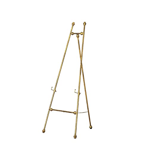 KFGISD, Goldene Klappstaffelei, tragbarer Kunststaffelei-Ausstellungsstaffeleiständer for Hochzeitsschilder, Poster und Fotos, leicht, 120/150 cm hoch,Poster-Display-Ständer(150cm) von KFGISD