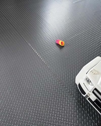 KFGISD, Großer Garagenteppich aus Gummi unter dem Auto, verdickte, rutschfeste Anhängerbodenmatte mit Diamantplatte,Gummibodenmatten für Garagen(Black,0.8x1.5m/2.6x4.9ft) von KFGISD