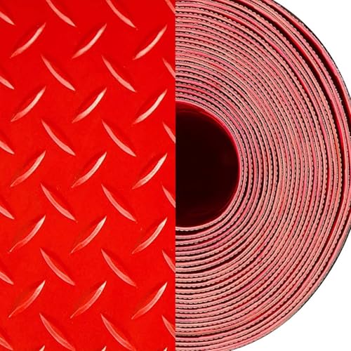 KFGISD, Gummi-Bodenmatte, rot, 0,6 bis 6 m, Bodenschutzmatte for Keller/Schuppen/Eingang/Pferdestall,Gummibodenmatten für Garagen(1.2x6m/3.9x19.7ft) von KFGISD