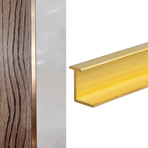 KFGISD, Home Office Hotels Wandverbindungsleiste, Vinyl-Holzbodenfliesen-Kantenschutzprofil x18mm,Messing-Bodenübergangsleiste(10mm(3/8") x18mm(3/4")) von KFGISD
