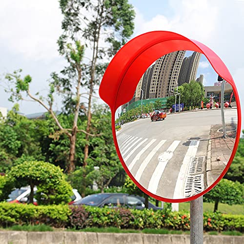 KFGISD, Konvexer Weitwinkelspiegel for den Verkehr, Konvexer 130°-Winkelspiegel, Straßeneckspiegel, Gebogener Spiegel, Mit verstellbarer Wandhalterung,Konvexe Straßenspiegel(100CM) von KFGISD