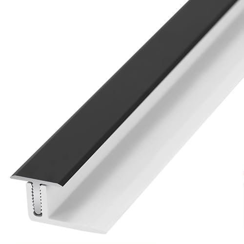 KFGISD, Küchennaht-Dekorleisten mit PVC-Basis, Badezimmer-Wohnzimmer-Flachschwellen-Trennwandabdeckung x2,Messing-Bodenübergangsleiste(Black,51in(1.3m) x2) von KFGISD
