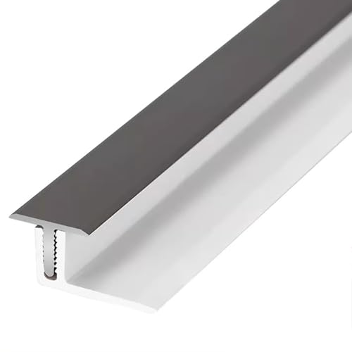 KFGISD, Küchennaht-Dekorleisten mit PVC-Basis, Badezimmer-Wohnzimmer-Flachschwellen-Trennwandabdeckung x2,Messing-Bodenübergangsleiste(Grey,51in(1.3m) x2) von KFGISD