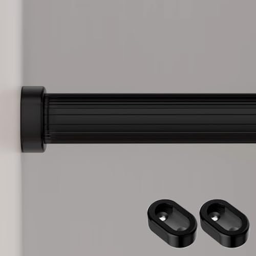 KFGISD, Metallrohr-Garderobenstange, strapazierfähig, for Schränke/Garderoben/Schränke, Kleiderstange mit Halterungen ，Kleiderstange(Black,100cm(39 3/8")) von KFGISD
