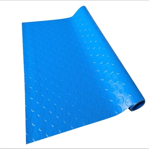 Robuste, rutschfeste Bodenmatte, Mattenrolle for Werkstatt, Garage, Transporter und Fitnessstudio, wasserdichter Gummibodenbelag, 2,5 mm dick(Blue,0.6x0.6m/2x2ft) von KFGISD