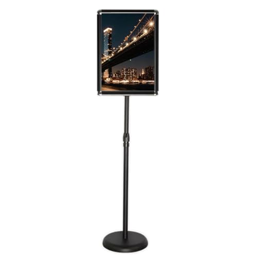 KFGISD, Robuste Bodenhalterung for Schilderständer, Aluminium-Displayrahmen mit Schnappverschluss, 360°-Drehung, 45,7 x 62,1 cm, weiß,Poster-Display-Ständer(Black,9.6 * 13.5inch) von KFGISD