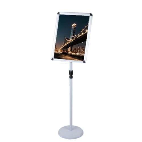 KFGISD, Robuste Bodenhalterung for Schilderständer, Aluminium-Displayrahmen mit Schnappverschluss, 360°-Drehung, 9,6 x 13,5 Zoll, weiß,Poster-Display-Ständer(Black,9.6 * 13.5inch) von KFGISD